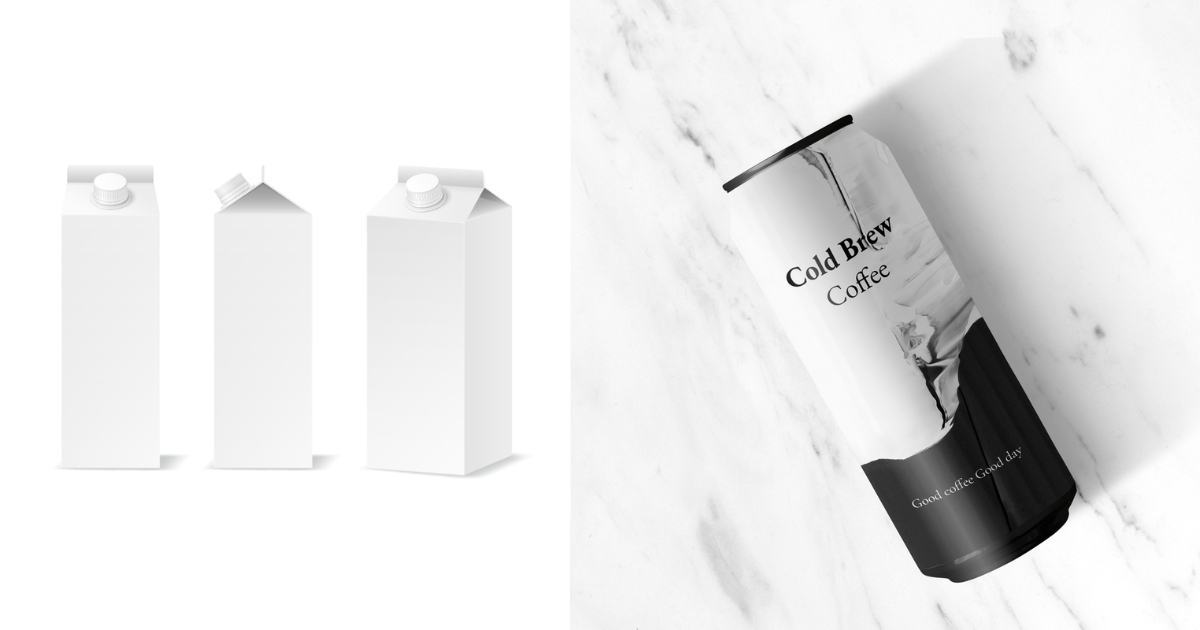 Minimalist beverage packaging in Europe with clean design and a premium, natural look
