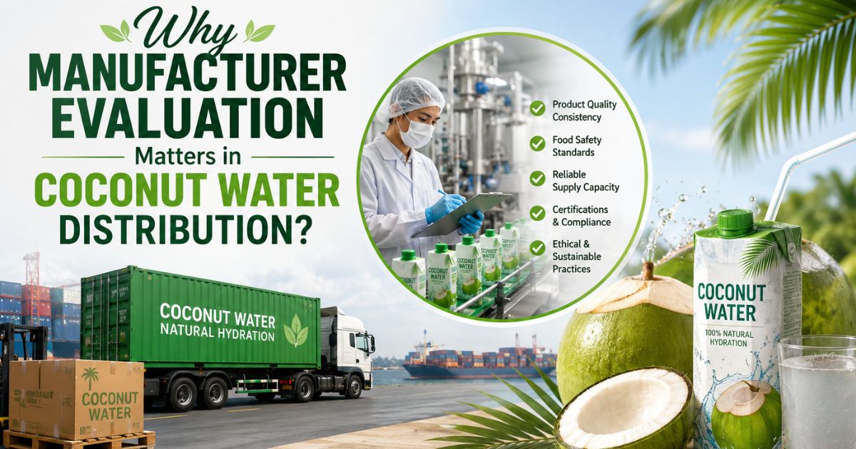 Why Manufacturer Evaluation Matters in Coconut Water Distribution?