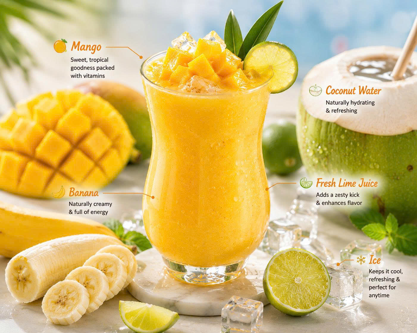 Mango Smoothie with Coconut Water
