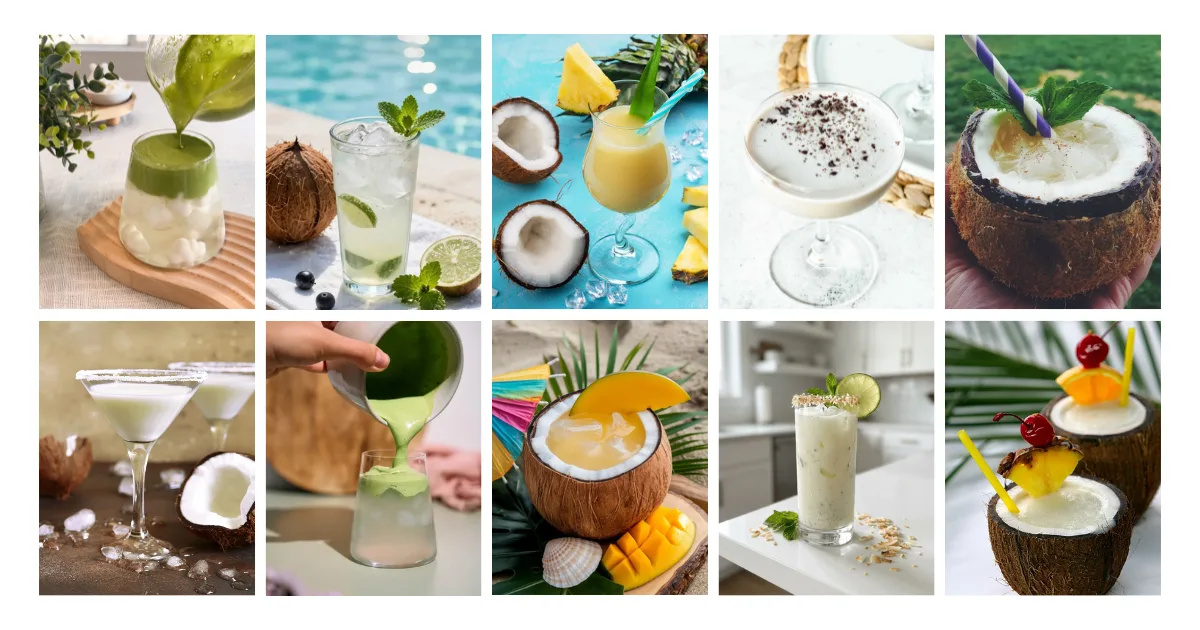 A colorful coconut water mocktail menu can help cafés and restaurants expand their summer beverage selection.